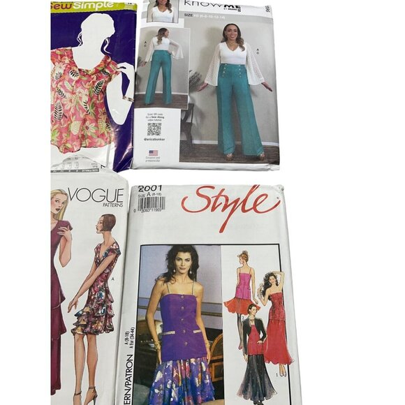 Sewing Pattern Lot of 6 Adult Women Dresses Top Pants Sizes 8-18 - Picture 4 of 4